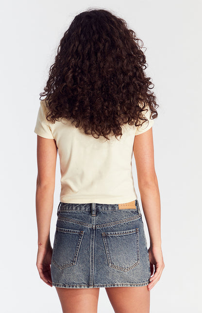 Chic Twist Denim Skirt