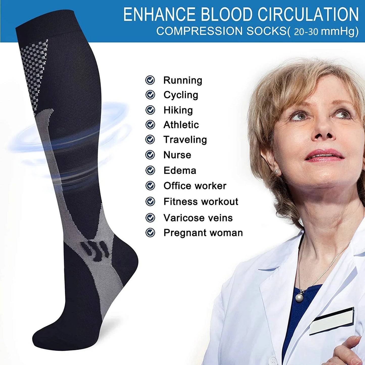 StrideFlex Compression Performance Socks