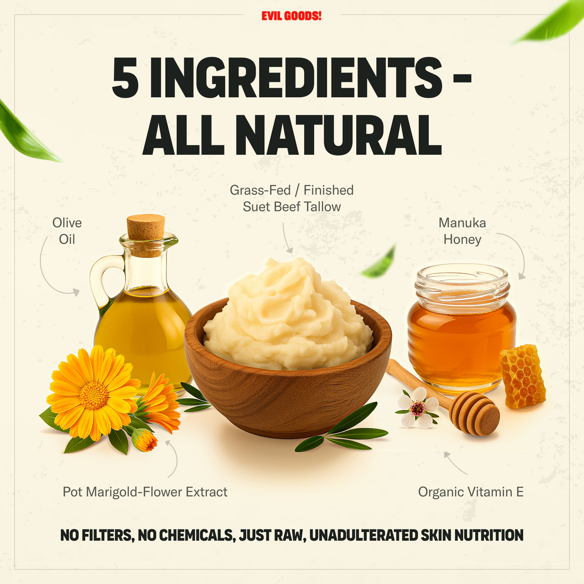 Evil Goods Whipped Tallow Honey Balm